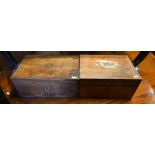 A 19th century walnut writing slope with fitted interior to/w 19th century walnut sewing box (2)