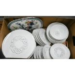 A German Raymond Loewry design china dinner service to/w various Victorian and later tableware, lamp