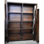 A Laura Ashley Balmoral range double bookcase with open shelves over two drawers between lattice