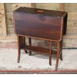 Edwardian walnut inlaid Sutherland table