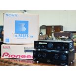 AMENDMENT Two boxed stereo amplifiers, Sony TA-FA3ES and Pioneer A-307R (2)