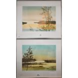 After Thomas Kruger - Two limited edition lakeland prints, signed, 43 x 51 cm (2)