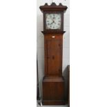 An early 19th century 'John Leech, Romsey' oak thirty hour longcase clock, painted dial with date