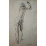 William Dring RA RWS (1904-1990) - 'Nude', graphite, ink and wash, signed, 35 x 21 cm