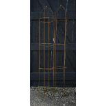 A pair of weathered steel ball head obelisks (2)