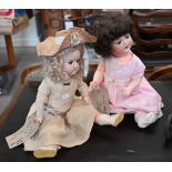 An Armand Marseille 996 A7M bisque-headed girl doll, to/w a Flora Dora D&P A3M doll (2)