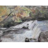 Marion Bond - Aysgarth Falls, pastel, signed verso, 22 x 29 cm