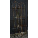 A pair of weathered steel ball head obelisks (2)