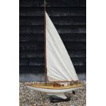 An antique pond yacht 'Joyce' with planked hull, 152 x 92 cm