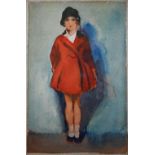 Harry Watson (1871-1936), 'Young Girl in a Red Coat', watercolour, 29 x 19 cm