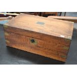 A Victorian mahogany and brass bound writing box, 45 x 26 x 18 cm h