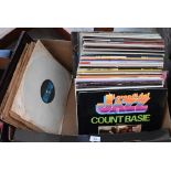 A quantity of LPs and other vinyl records - mostly jazz and easy listening (2 boxes)