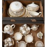 An extensive Wedgwood 'Gold Florentine' dinner/coffee service for eight settings, (67 pieces