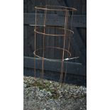 A pair of weathered steel curved garden frames (2)