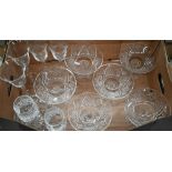 A set of six Waterford cut glass comports, 16 cm diameter x 14 cm high, to/w three pairs of unmarked
