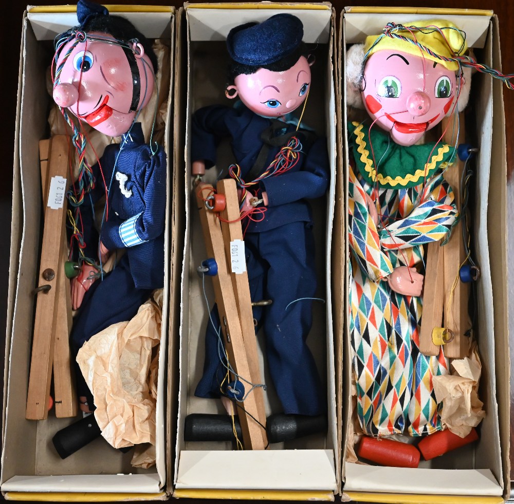 Four boxed Pelham Puppets - skeleton, clown, sailor and policeman (4) - Image 2 of 2