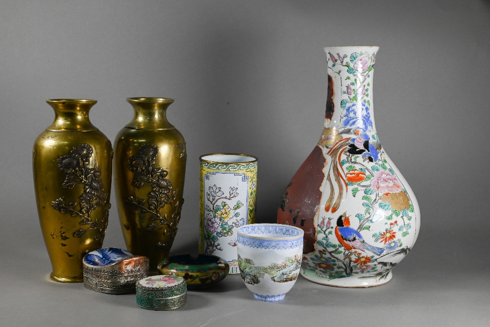 A collection of antique and later Asian china and collectables including a 19th century Chinese