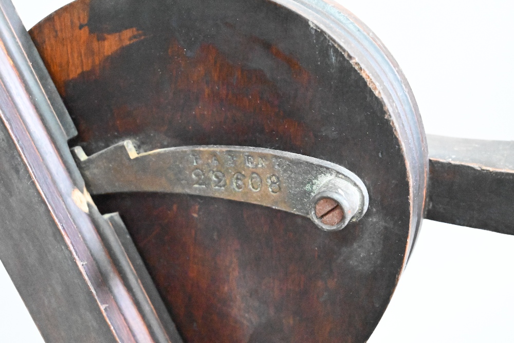 An early 20th century barber's chair, bears makers plate for J W Clarke, Borough, London - Image 5 of 8