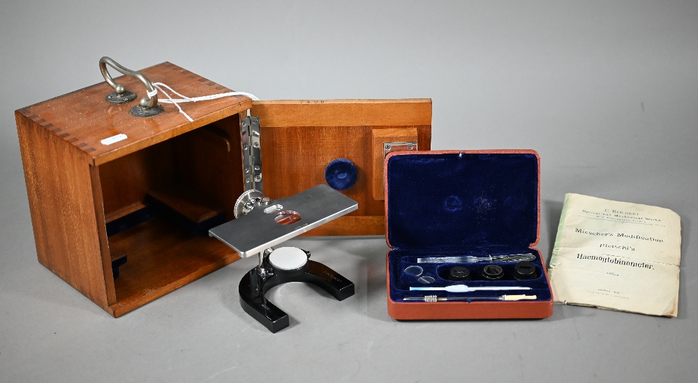 A teak-cased Fleischl's Haemoglobinometer (blood tester) with Miescher's modification by C Reichert, - Image 3 of 7