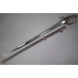 An antique Infantry Officer's Cambridgeshire Regiment dress-sword, etched and slightly curved 82