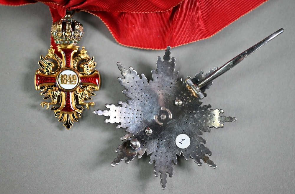 Imperial Austrian Order of Franz Joseph (1849) Grand Cross Set, First Type, pre 1870, by Gebruder - Image 5 of 13