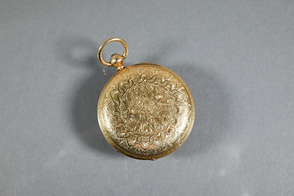 Thomas Russell & Son, 59179, an 18ct gold cased hunter pocket watch, heavilly chase engraved - Image 6 of 6