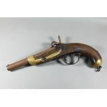 A mid 19th century French (c. 1860) Cavalry percussion pistol with 20 cm 17.6 calibre barrel,
