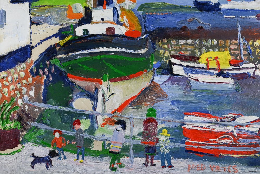 Fred Yates (1922-2008) - St Denys, Falmouth Harbour, oil on board, signed lower right, 30 x 34 cm, - Image 3 of 7
