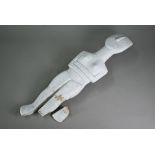 A carved marble figure of a female, her arms folded, the head carved in the Aztec manner Prov - Dr