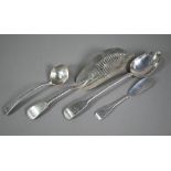 A George IV silver fiddle pattern basting spoon, Eley & Fearn, London 1822, to/w a similar fish