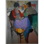 Itzchak Tarkay (1935-2012) - 'Woman Sitting', screenprint, pencil signed and titled, 101 x 74 cm (