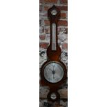 Routledge, Carlisle, a Victorian mahogany barometer, with silvered fittings, a/f, 94 cm long x 25.
