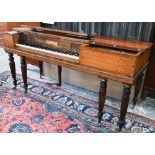 John Broadwood & Sons, a late Georgian square piano, mahogany and rosewood cases with gilt metal