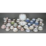 A selection of 19th century and later Derby and Crown Derby tea wares, (2 boxes)