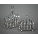 Two silver toast racks, Sheffield 1896/Birmingham 1925 (2) 6.9oz total