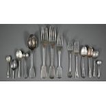 Various Georgian and later flatware - all a/f, 11.5oz total