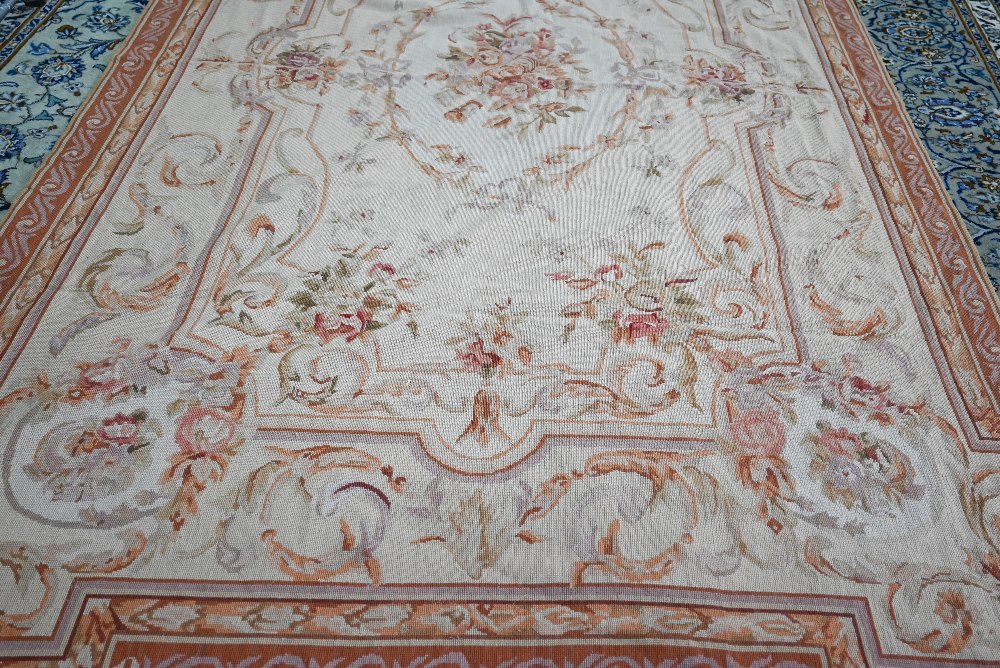 A traditional Savonnerie needlepoint rug, pale camel ground, 266 cm x 173 cm - Image 2 of 3
