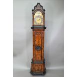William Jourdain, London, an interesting 18th century walnut cased longcase clock, the eight day