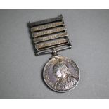 Queen South Africa medal to Pte. J Hamilton, S. Lancs Regiment, five clasps Leings Nek; Transvaal;