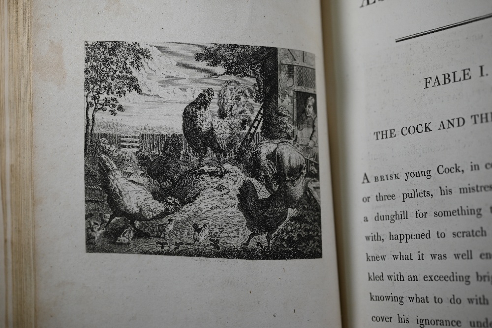 Aesop's Fables with engraved illustrations, two volumes, London: John Stockdale 1793, full dec - Image 3 of 4