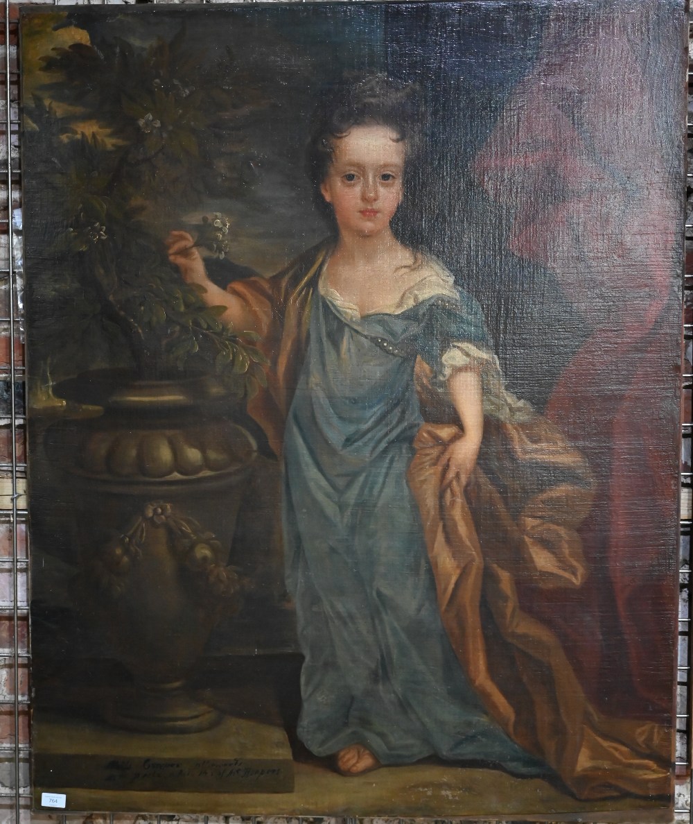 18th century English school - Portrait of a young lady 'Mrs Hoopers', oil on canvas, indistinctly - Image 5 of 7