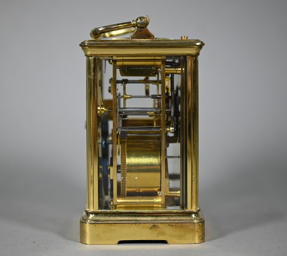 Dent, 61 The Strand, London, a brass cased two train eight-day hour repeat carriage clock, - Image 5 of 8