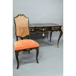 A good reproduction gilt mounted ebonised bureau plat