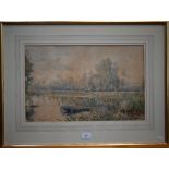 Angelo Fairfax Muckley (1861-1920) - River landscape, watercolour, signed and dated '93 lower