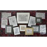 A selection of 19th century engraved county maps and others, to/w various Gilby and other route-