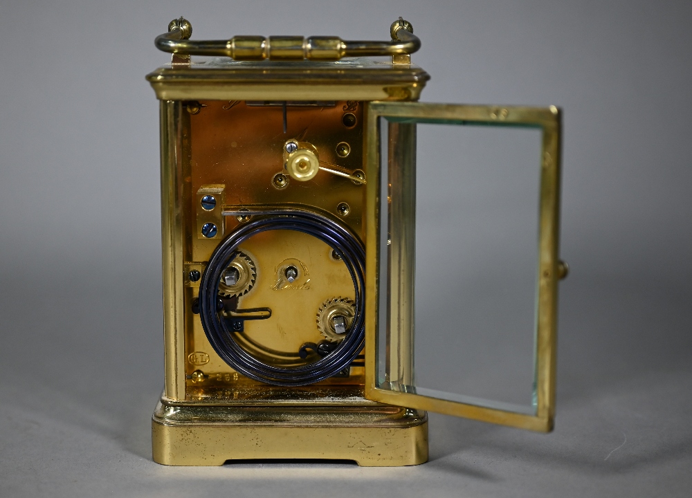 Dent, 61 The Strand, London, a brass cased two train eight-day hour repeat carriage clock, - Image 6 of 8