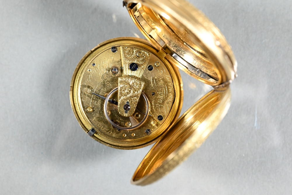 Thomas Russell & Son, 59179, an 18ct gold cased hunter pocket watch, heavilly chase engraved - Image 4 of 6