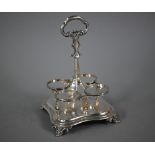 A Victorian silver cruet stand for four bottles (no bottles present), Edward, Edward junior,