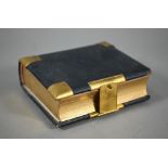 A small Victorian morocco-bound postcard album with gilt brass corners and clasp a/f, containing