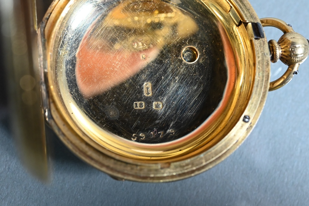 Thomas Russell & Son, 59179, an 18ct gold cased hunter pocket watch, heavilly chase engraved - Image 5 of 6